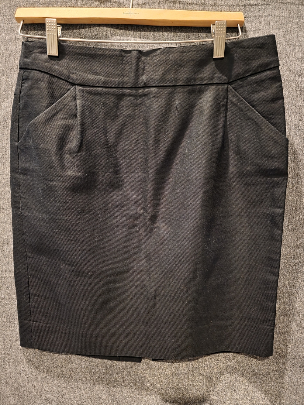 J. Crew The Pencil Skirt Black Front Pockets Size 8 Waist 15 1/2in Length 21in